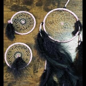 Pink and Black Dreamcatcher Set